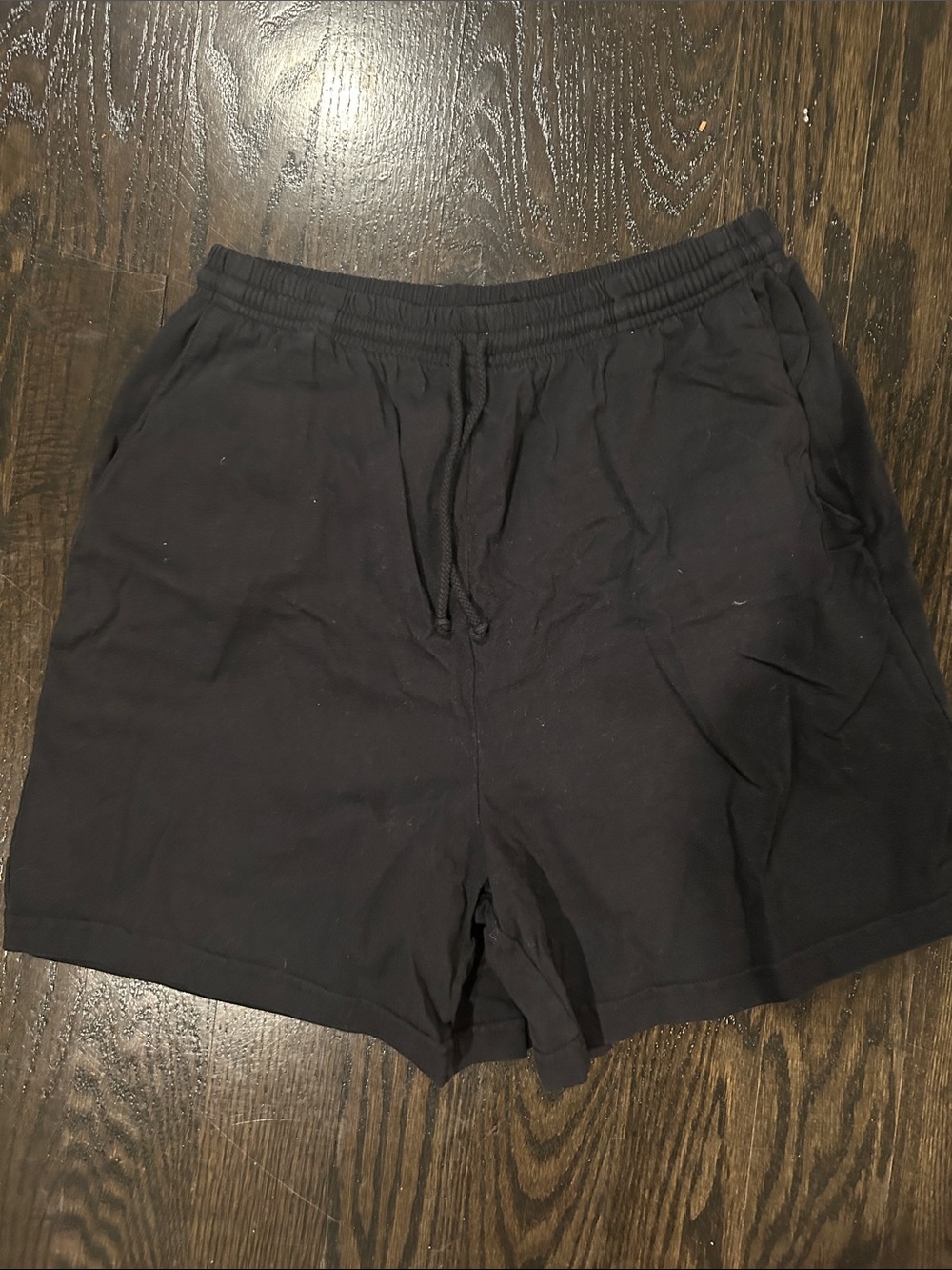 fresh produce Men's Black Athletic Drawstring Shorts 100% Cotton Medium